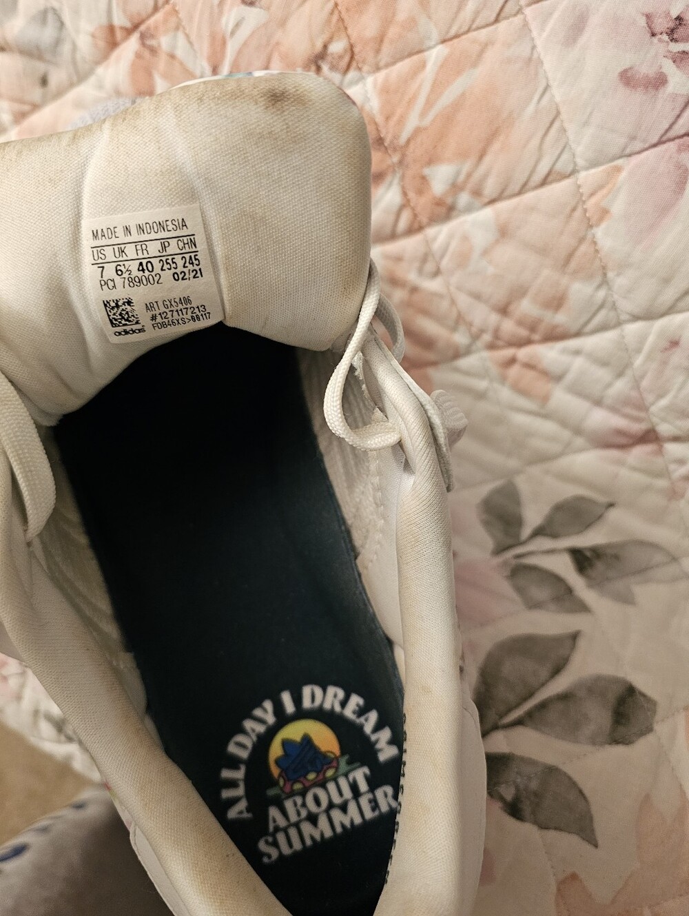 Adidas Women White Sneakers with Multicolor Floral Accents - Picture 3 of 5